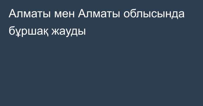 Алматы мен Алматы облысында бұршақ жауды