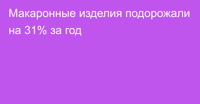 Макаронные изделия подорожали на 31% за год