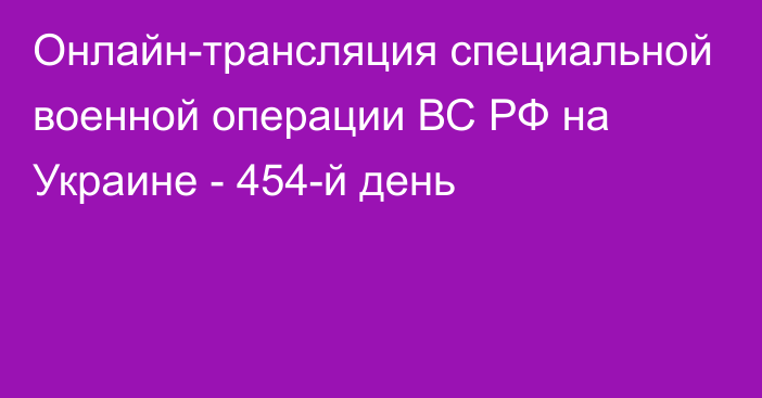 Онлайн-трансляция специальной военной операции ВС РФ на Украине - 454-й день