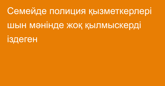 Семейде полиция қызметкерлері шын мәнінде жоқ қылмыскерді іздеген