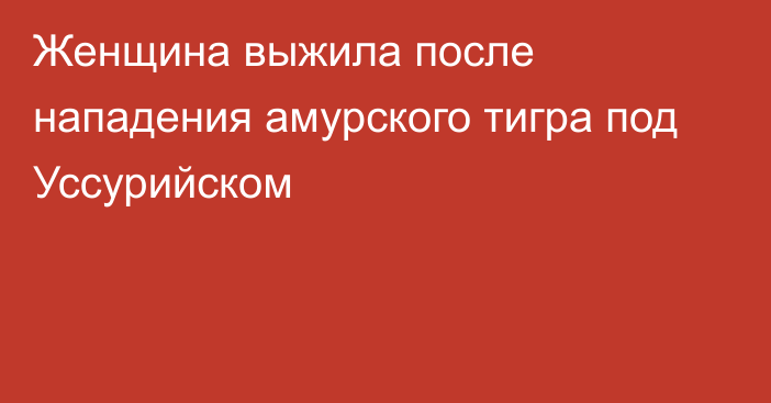 Женщина выжила после нападения амурского тигра под Уссурийском