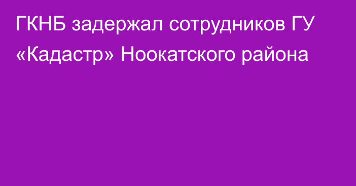 ГКНБ задержал сотрудников ГУ «Кадастр» Ноокатского района