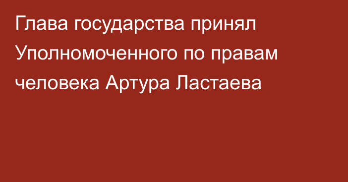 Глава государства принял Уполномоченного по правам человека Артура Ластаева