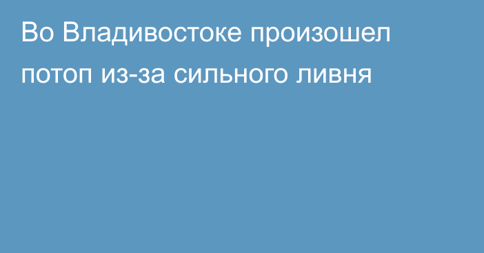 Во Владивостоке произошел потоп из-за сильного ливня