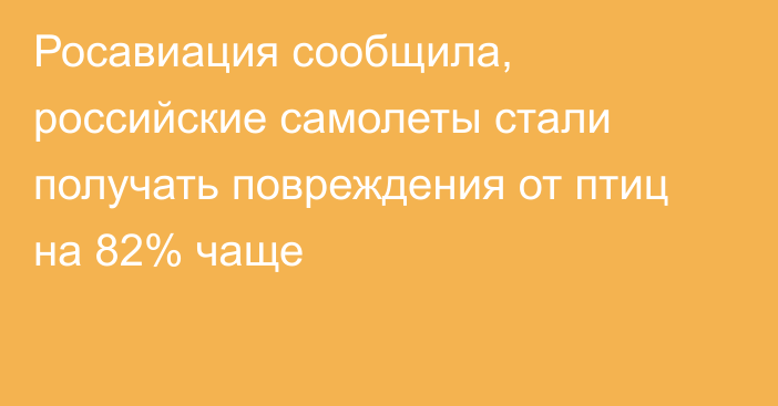 Росавиация сообщила, российские самолеты стали получать повреждения от птиц на 82% чаще