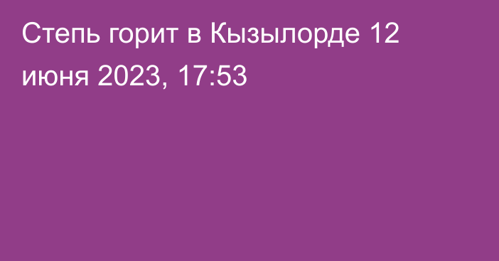 Степь горит в Кызылорде
                12 июня 2023, 17:53