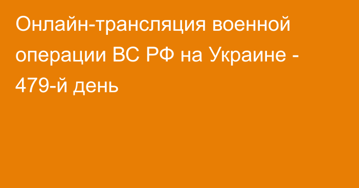 Онлайн-трансляция военной операции ВС РФ на Украине - 479-й день