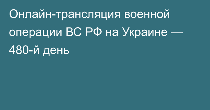 Онлайн-трансляция военной операции ВС РФ на Украине — 480-й день