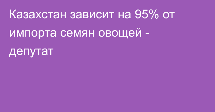 Казахстан зависит на 95% от импорта семян овощей - депутат