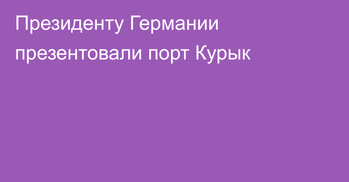 Президенту Германии презентовали порт Курык