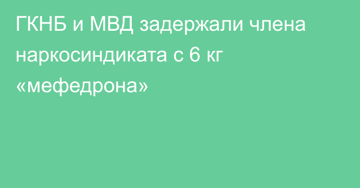 ГКНБ и МВД задержали члена наркосиндиката с 6 кг «мефедрона»