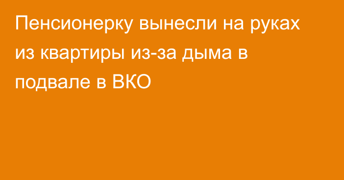 Пенсионерку вынесли на руках из квартиры из-за дыма в подвале в ВКО