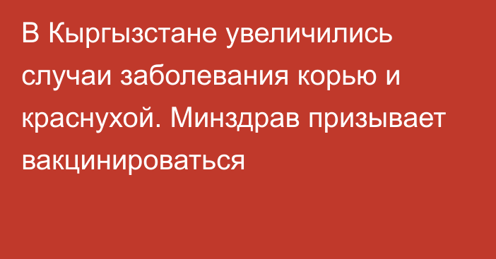 В Кыргызстане увеличились случаи заболевания корью и краснухой. Минздрав призывает вакцинироваться