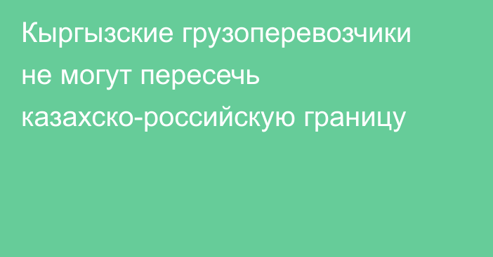 Кыргызские грузоперевозчики не могут пересечь казахско-российскую границу