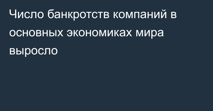 Число банкротств компаний в основных экономиках мира выросло