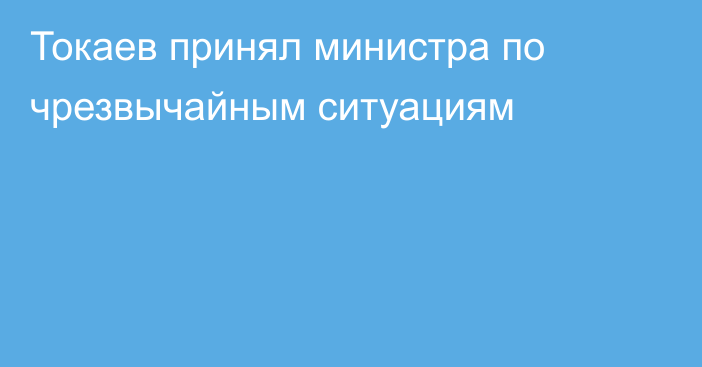 Токаев принял министра по чрезвычайным ситуациям