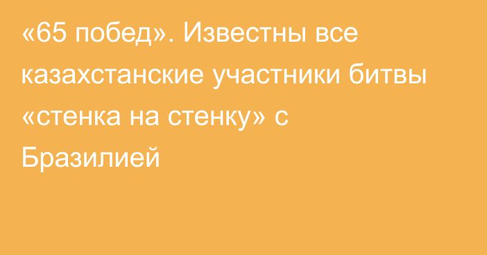 «65 побед». Известны все казахстанские участники битвы «стенка на стенку» с Бразилией