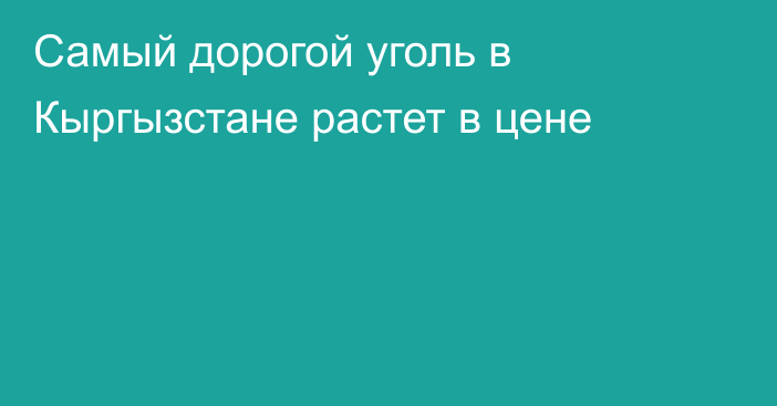 Самый дорогой уголь в Кыргызстане растет в цене