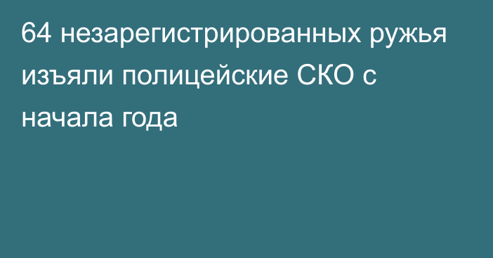 64 незарегистрированных ружья изъяли полицейские СКО с начала года