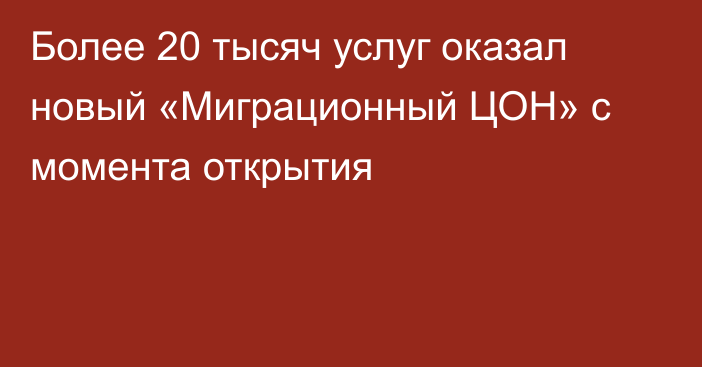 Более 20 тысяч услуг оказал новый «Миграционный ЦОН» с момента открытия