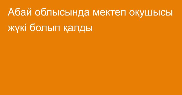 Абай облысында мектеп оқушысы жүкі болып қалды