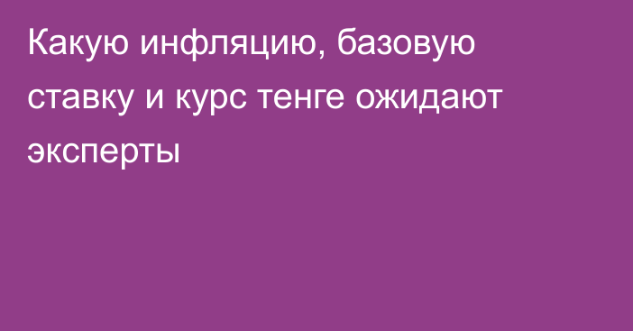 Какую инфляцию, базовую ставку и курс тенге ожидают эксперты