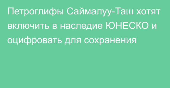 Петроглифы Саймалуу-Таш хотят включить в наследие ЮНЕСКО и оцифровать для сохранения