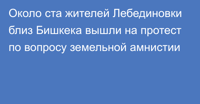 Около ста жителей Лебединовки близ Бишкека вышли на протест по вопросу земельной амнистии