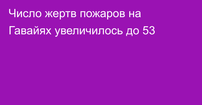 Число жертв пожаров на Гавайях увеличилось до 53