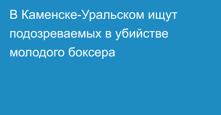 В Каменске-Уральском ищут подозреваемых в убийстве молодого боксера