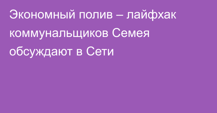 Экономный полив – лайфхак коммунальщиков Семея обсуждают в Сети