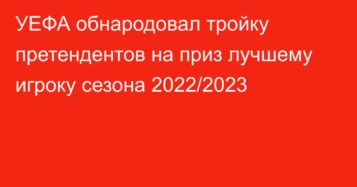 УЕФА обнародовал тройку претендентов на приз лучшему игроку сезона 2022/2023