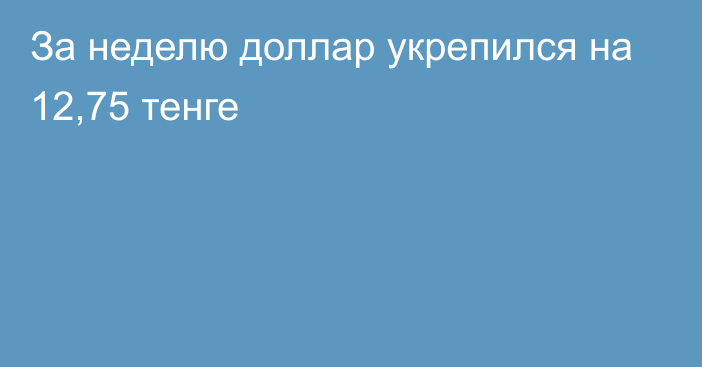 За неделю доллар укрепился на 12,75 тенге