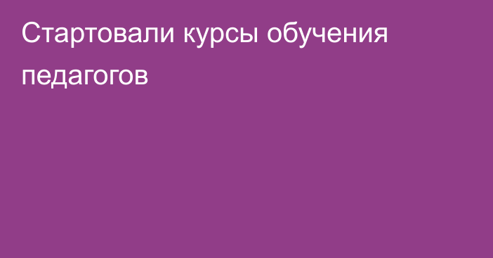 Стартовали курсы обучения педагогов