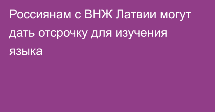 Россиянам с ВНЖ Латвии могут дать отсрочку для изучения языка