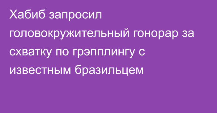 Хабиб запросил головокружительный гонорар за схватку по грэпплингу с известным бразильцем