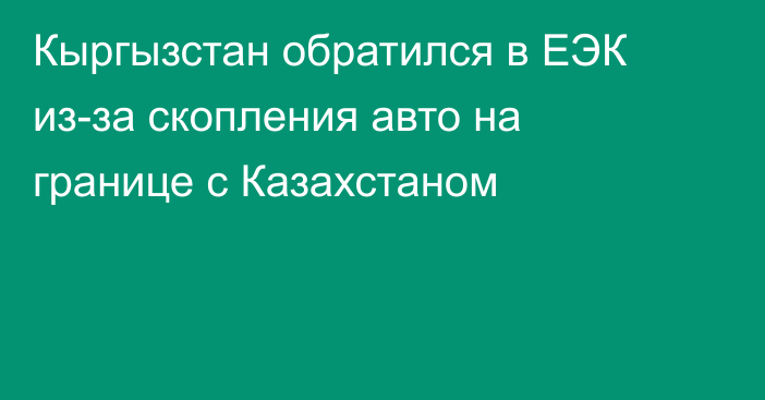 Кыргызстан обратился в ЕЭК из-за скопления авто на границе с Казахстаном