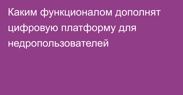 Каким функционалом дополнят цифровую платформу для недропользователей