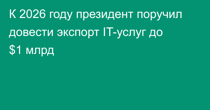 К 2026 году президент поручил довести экспорт IT-услуг до $1 млрд