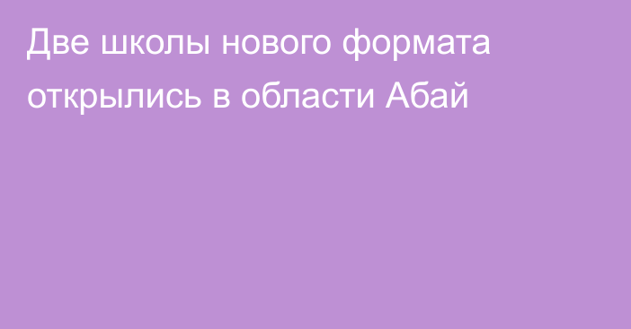 Две школы нового формата открылись в области Абай