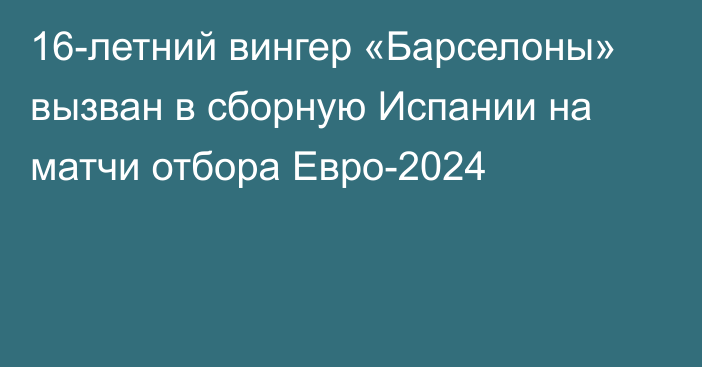 16-летний вингер «Барселоны» вызван в сборную Испании на матчи отбора Евро-2024