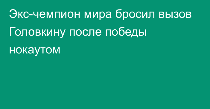 Экс-чемпион мира бросил вызов Головкину после победы нокаутом