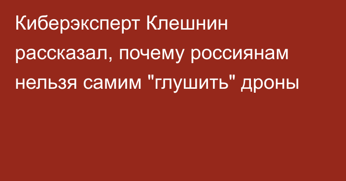 Киберэксперт Клешнин рассказал, почему россиянам нельзя самим 