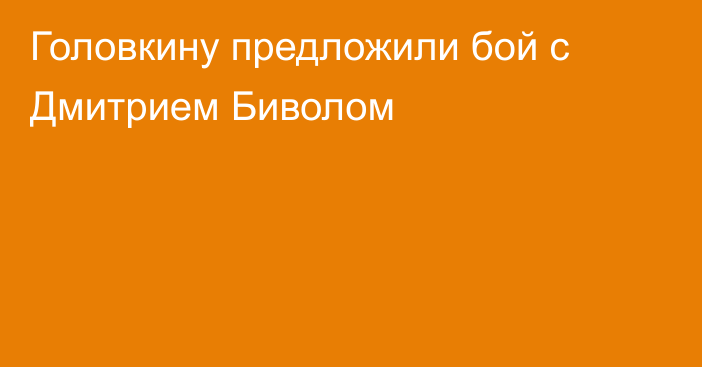 Головкину предложили бой с Дмитрием Биволом