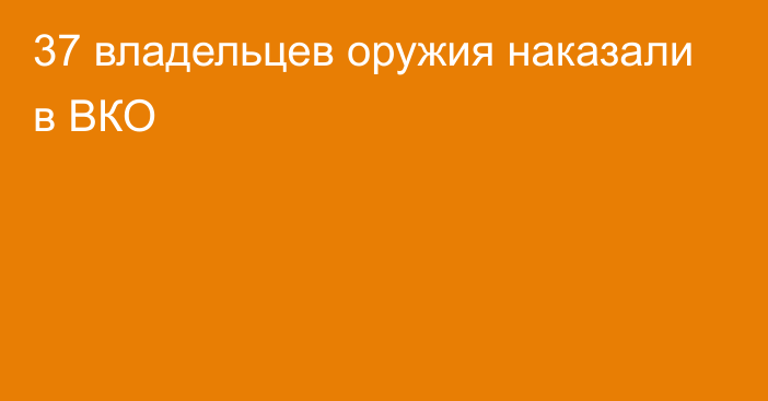 37 владельцев оружия наказали в ВКО