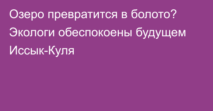 Озеро превратится в болото? Экологи обеспокоены будущем Иссык-Куля