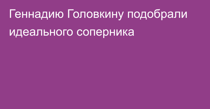 Геннадию Головкину подобрали идеального соперника