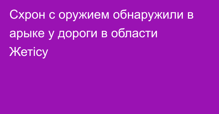 Схрон с оружием обнаружили в арыке у дороги в области Жетісу