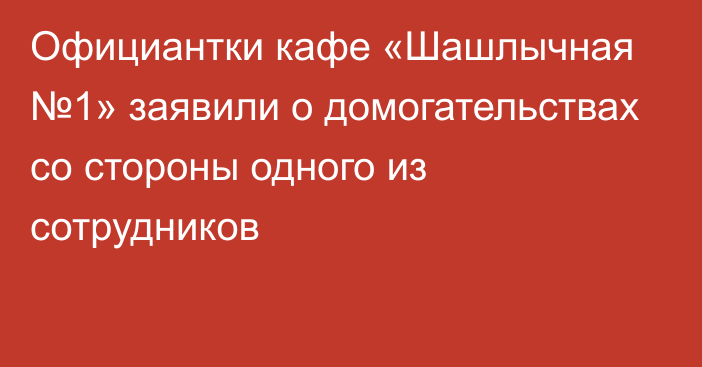 Официантки кафе «Шашлычная №1» заявили о домогательствах со стороны одного из сотрудников