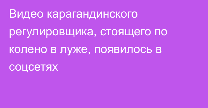 Видео карагандинского регулировщика, стоящего по колено в луже, появилось в соцсетях